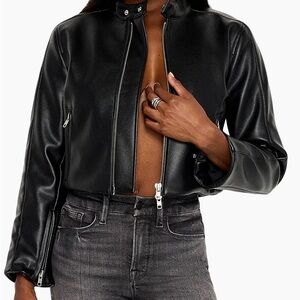 Good America Black Leather Jacket